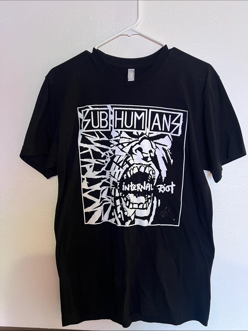 Subhumans - internal riot concert tee - American apparel
